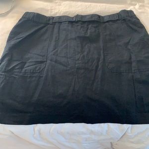 Black linen cotton skirt